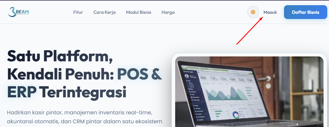 Buka halaman login Beampos
