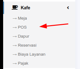 Pada halaman dashboard cari menu "Kafe"